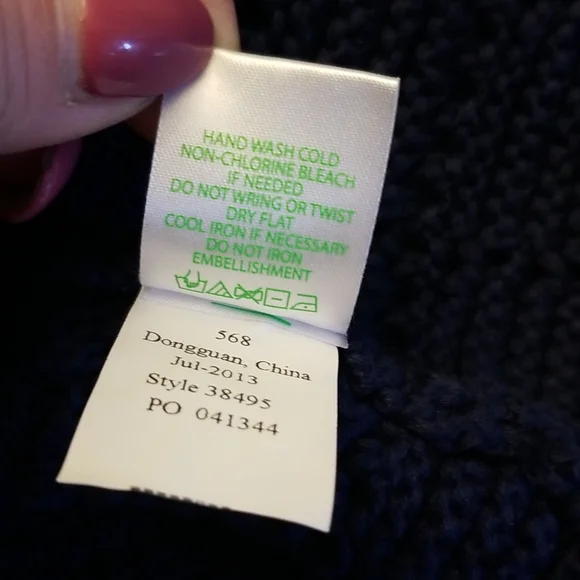 Lilly Pulitzer blue sweater accented with golden chain Details. Size Small - Picture 12 of 12